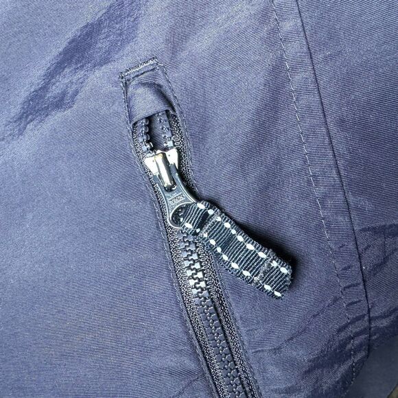 Lands End Womens 3X Navy Blue Full Zip Jacket Packable Hood Nylon Mesh Lining - Picture 12 of 16